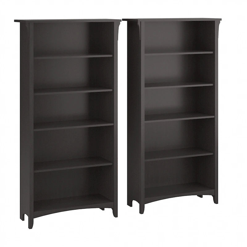 Tall 5-Shelf Bookcase (Set of 2)