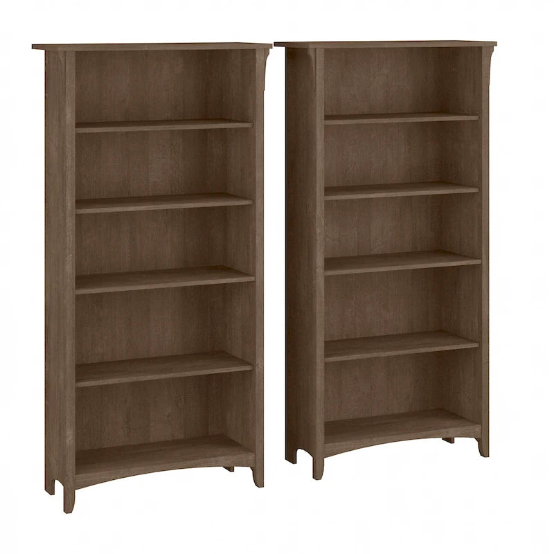 Tall 5-Shelf Bookcase (Set of 2)