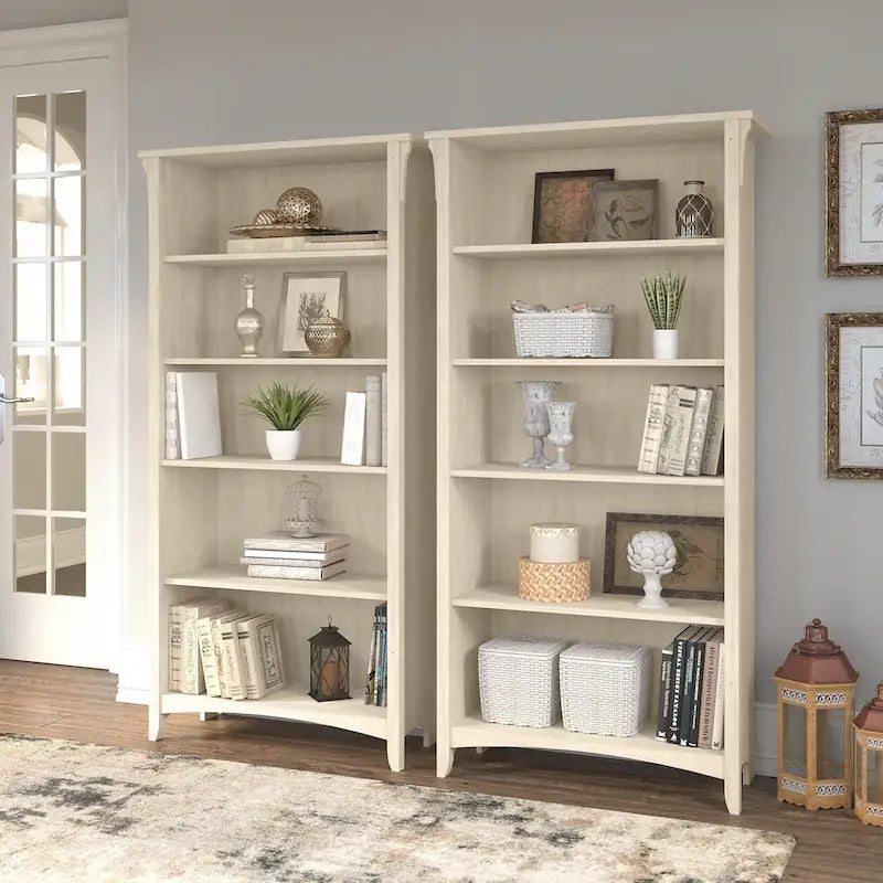 Tall 5-Shelf Bookcase (Set of 2)