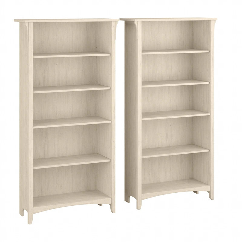 Tall 5-Shelf Bookcase (Set of 2)