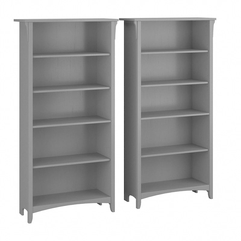 Tall 5-Shelf Bookcase (Set of 2)