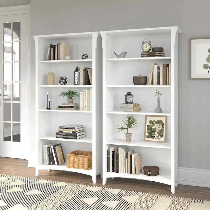 Tall 5-Shelf Bookcase (Set of 2)