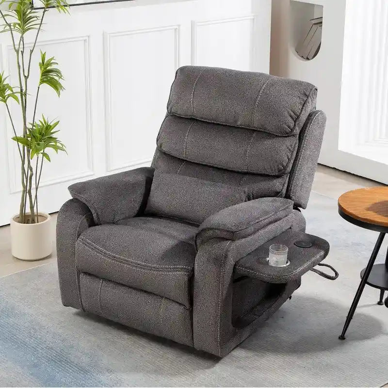 Dual Motors Power Lift Recliner, Lay Flat 74.8" Length, 100% Polyester, Massage & Heat, Easy Assemble