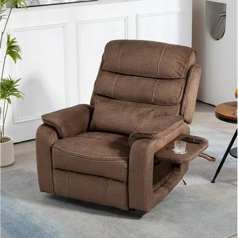 Dual Motors Power Lift Recliner, Lay Flat 74.8" Length, 100% Polyester, Massage & Heat, Easy Assemble