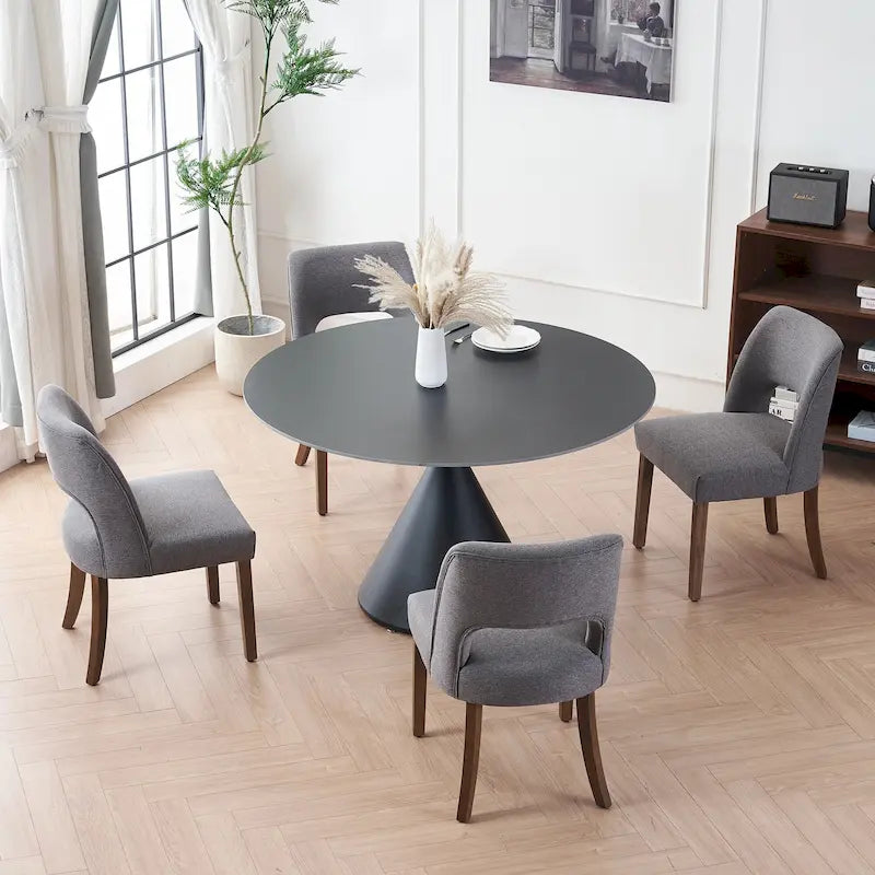 Set of 4 Fabric Upholstered Dining Chairs