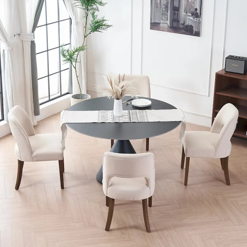 Set of 4 Fabric Upholstered Dining Chairs
