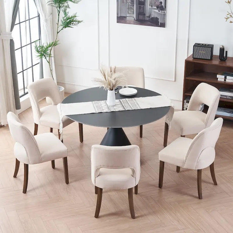 Set of 4 Fabric Upholstered Dining Chairs