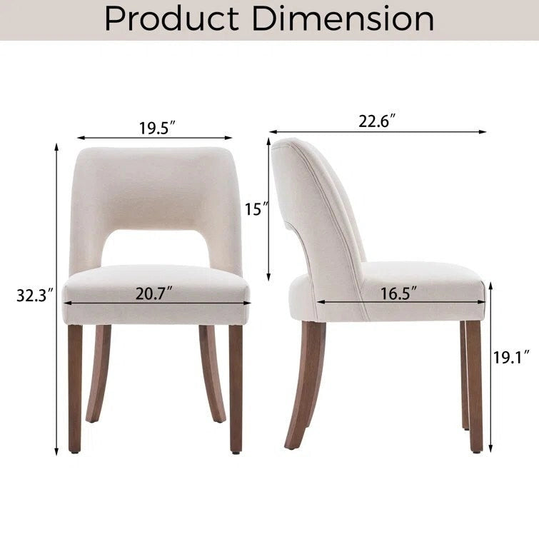 Set of 4 Fabric Upholstered Dining Chairs