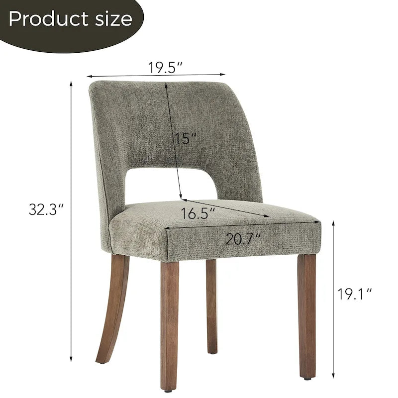 Set of 4 Fabric Upholstered Dining Chairs