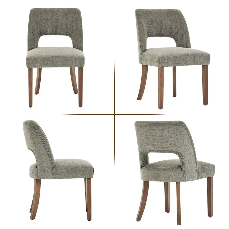 Set of 4 Fabric Upholstered Dining Chairs