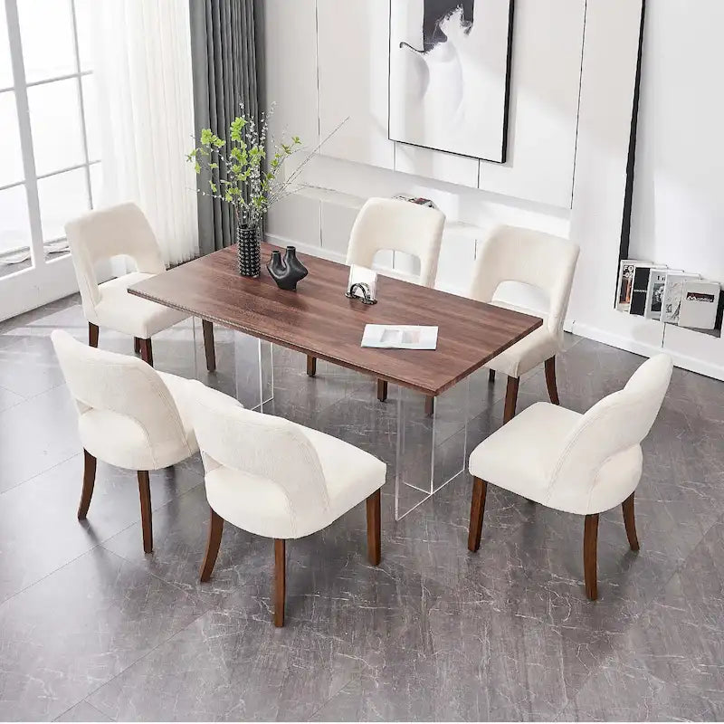 Set of 4 Fabric Upholstered Dining Chairs