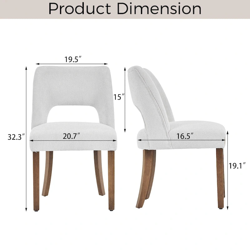 Set of 4 Fabric Upholstered Dining Chairs