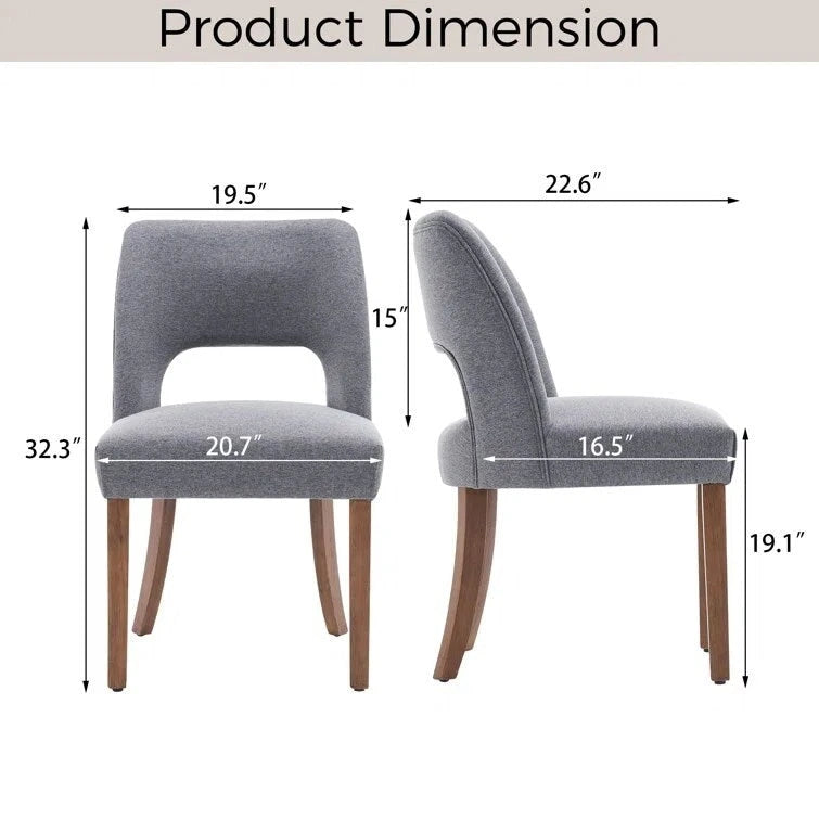 Set of 4 Fabric Upholstered Dining Chairs