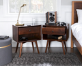 Comodini in legno massello con 1 cassetto, set da 2