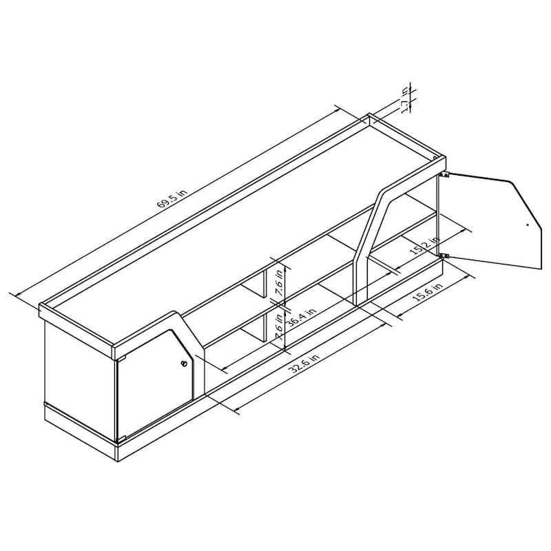 Contemporary Espresso 71-inch Multi-functional Storage TV Console
