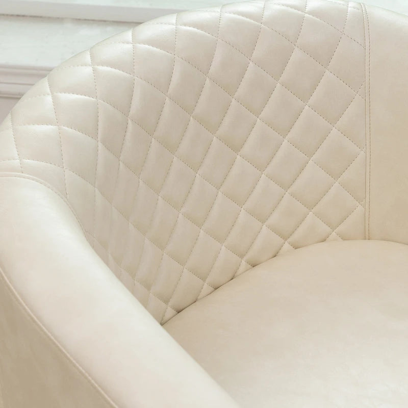 Gepolsterter Clubsessel aus Leder im Fassondesign mit Ziernägeln