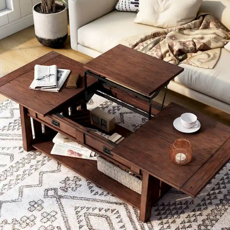 46-inch Wood Lift Top Coffee Table