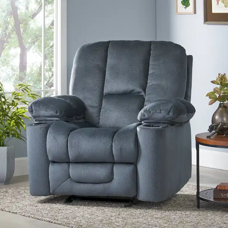 Fabric Reclining Glider Club Chair