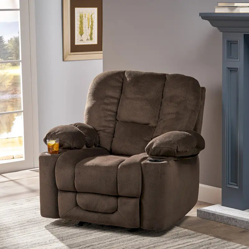 Fabric Reclining Glider Club Chair