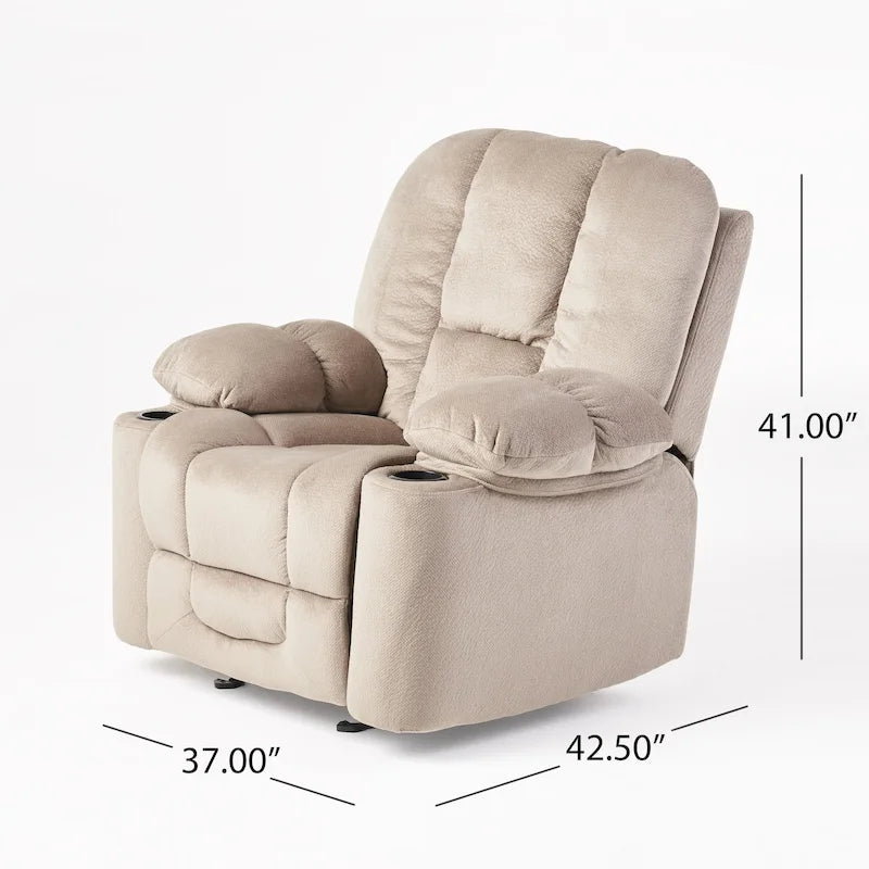 Fabric Reclining Glider Club Chair