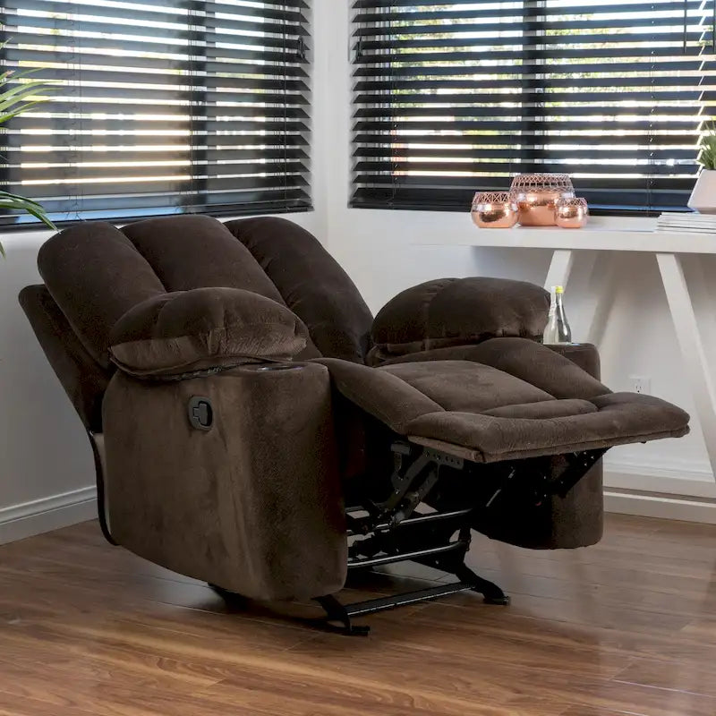 Fabric Reclining Glider Club Chair