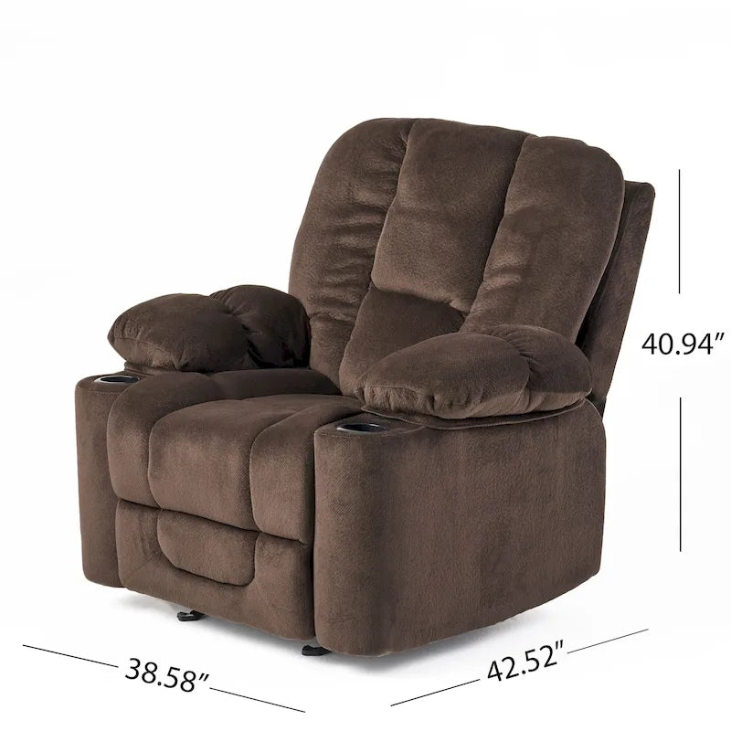 Fabric Reclining Glider Club Chair