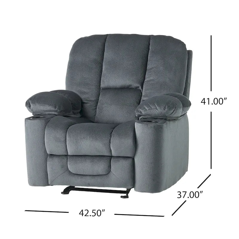 Fabric Reclining Glider Club Chair