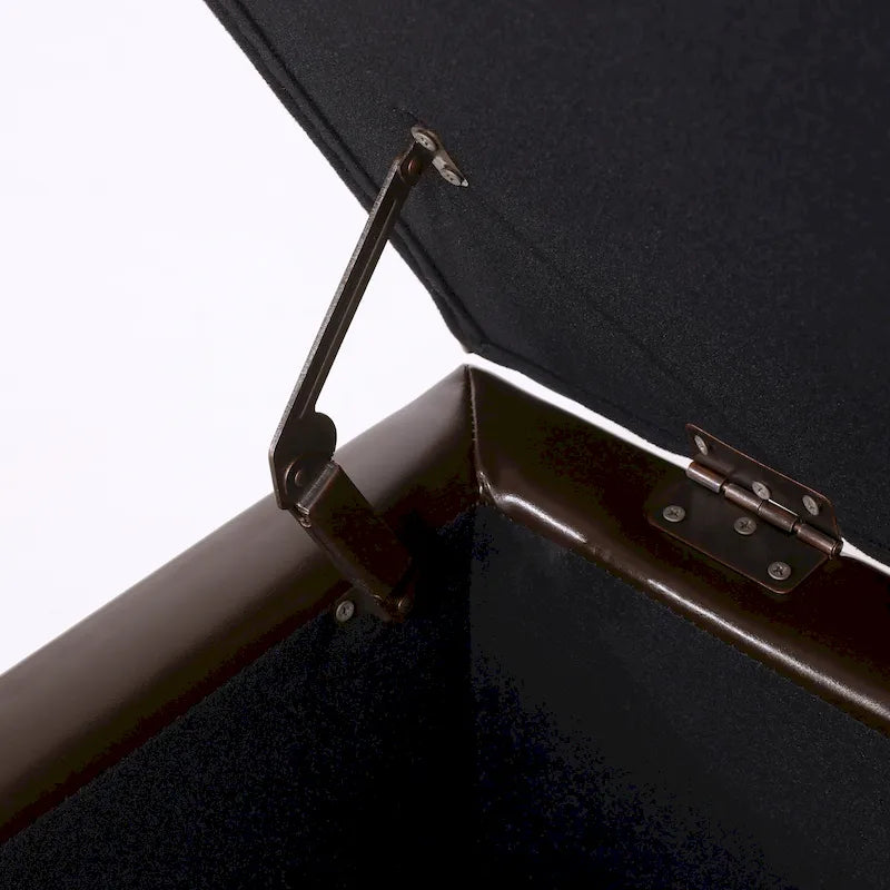 Bonded Leather Storage Ottoman Bench