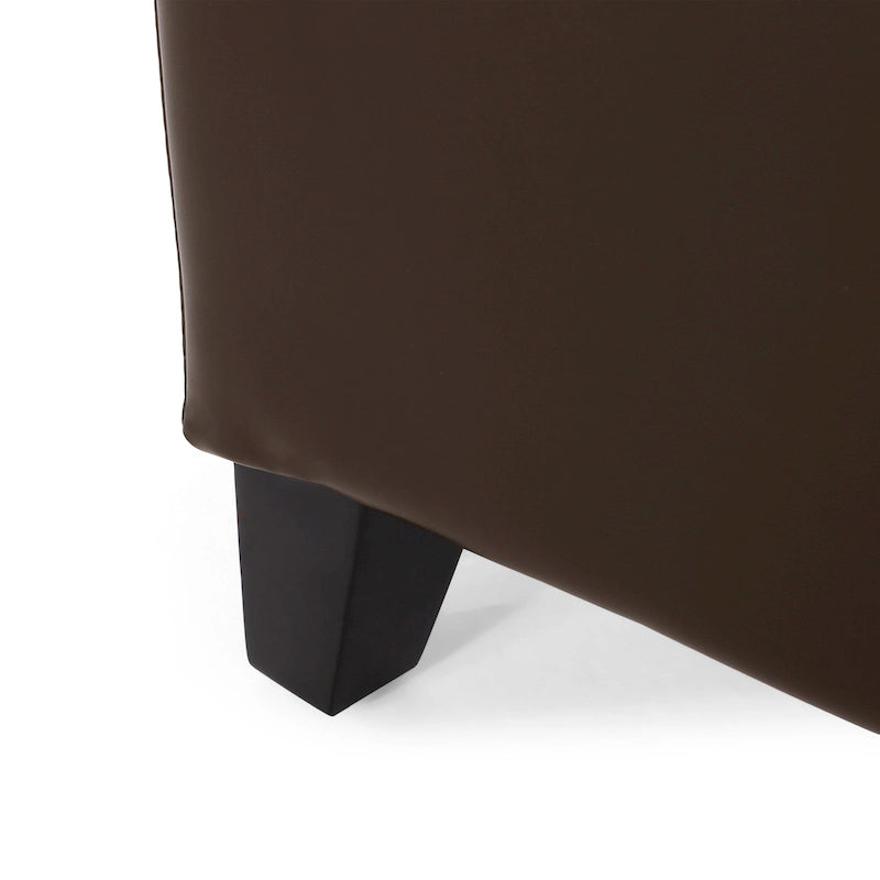 Bonded Leather Storage Ottoman Bench