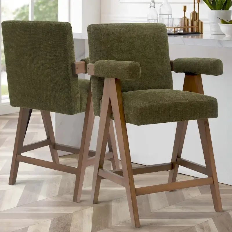 Contemporary Upholstered Counter Height Bar Stool