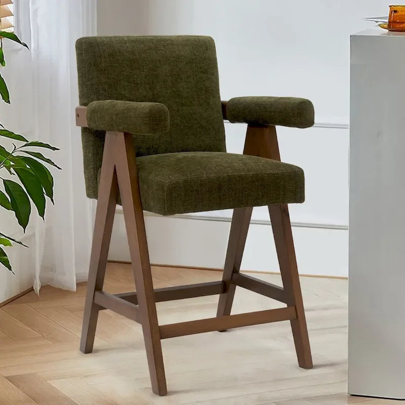 Contemporary Upholstered Counter Height Bar Stool