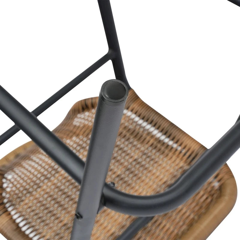 Gewerblicher Rattan-Barhocker für den Innen- und Außenbereich mit Aluminiumrahmen