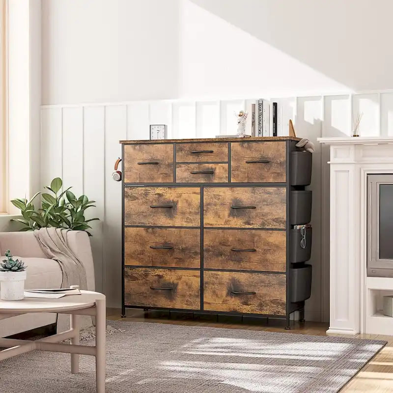 10-Drawer Fabric Dresser Storage Tower Organizer