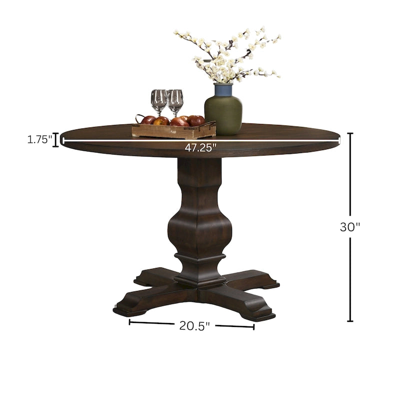 47.25" Round Dining Table with Pedestal Base