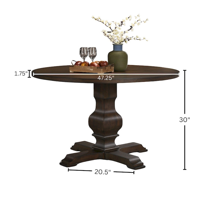 47.25" Round Dining Table with Pedestal Base