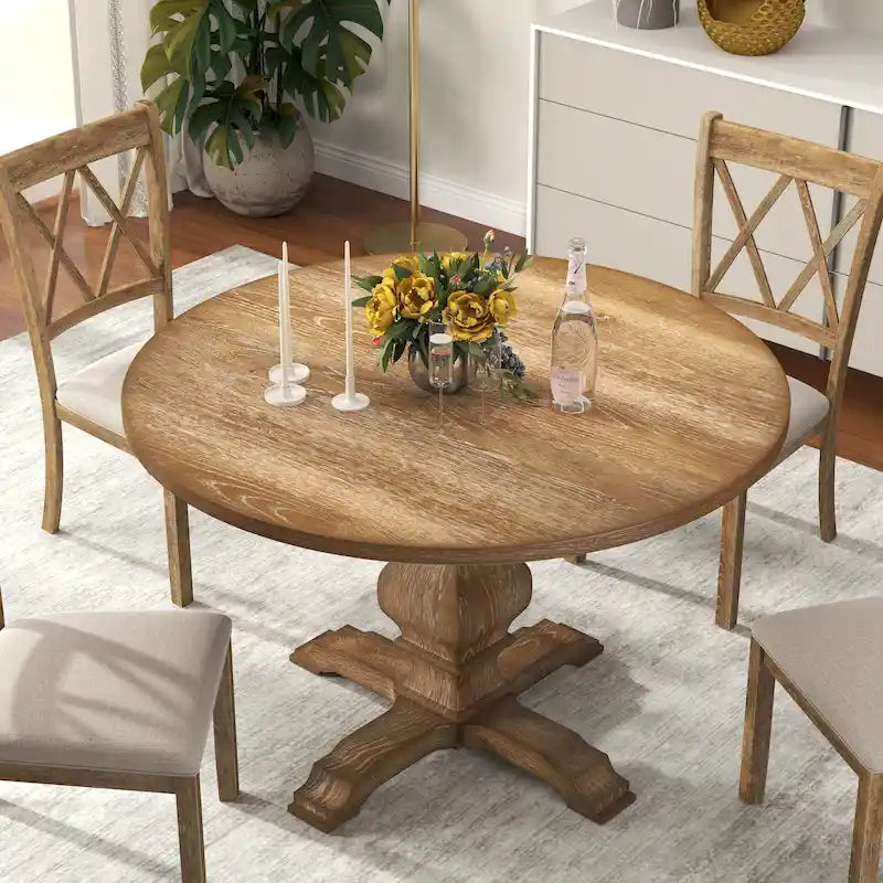 47.25" Round Dining Table with Pedestal Base