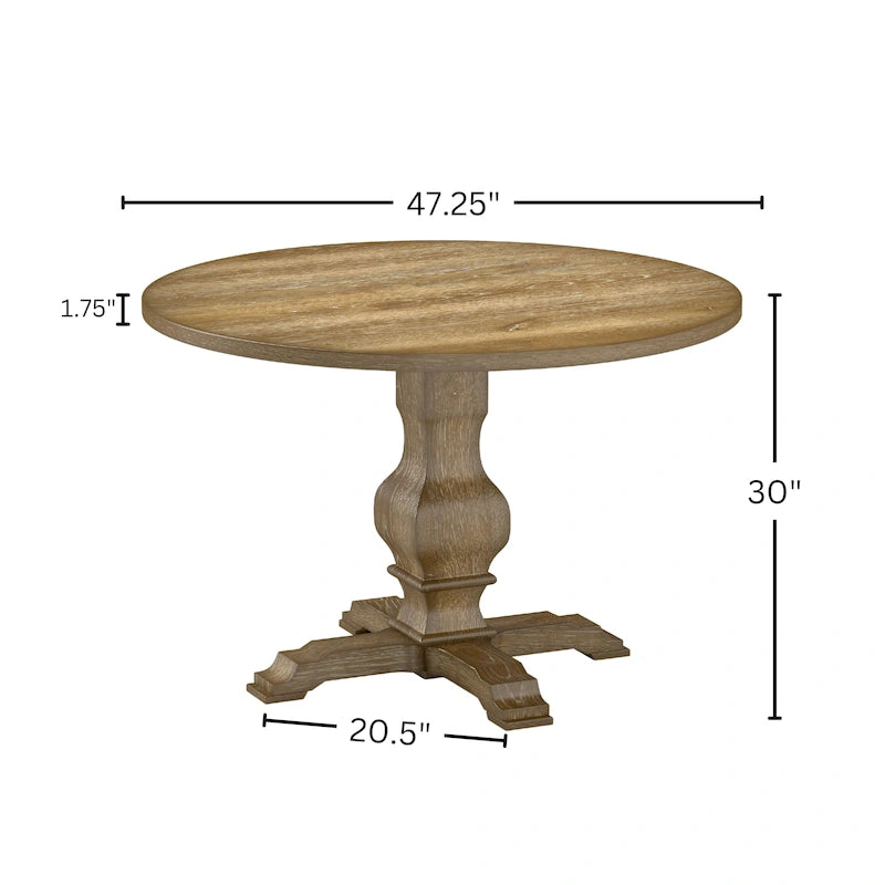 47.25" Round Dining Table with Pedestal Base