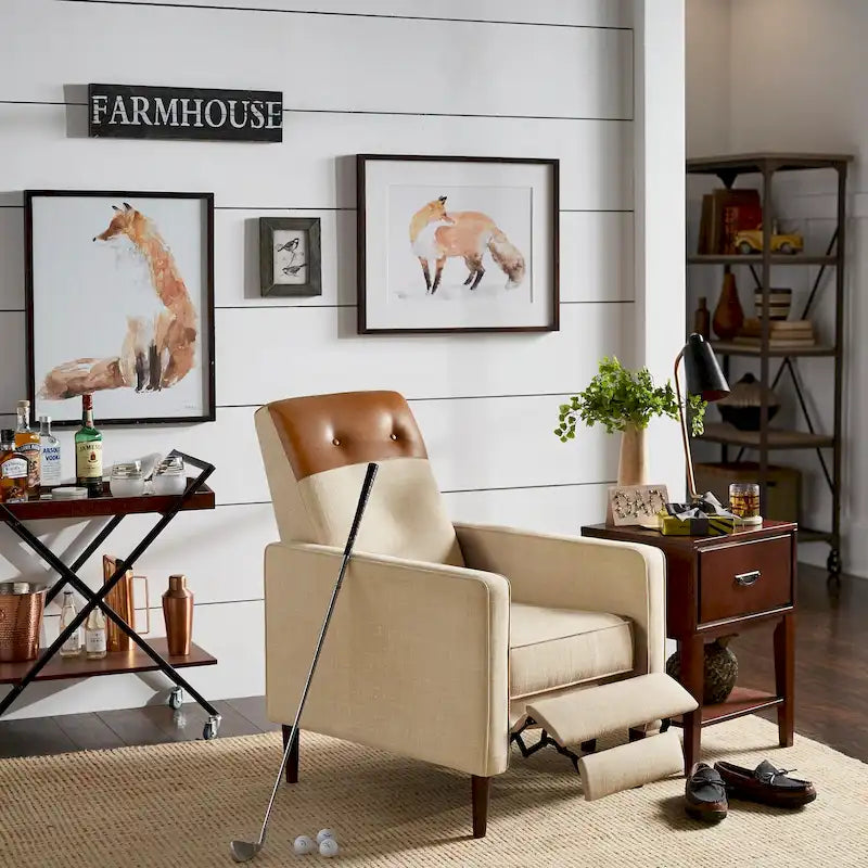 Two-tone Push-back Recliner Chair