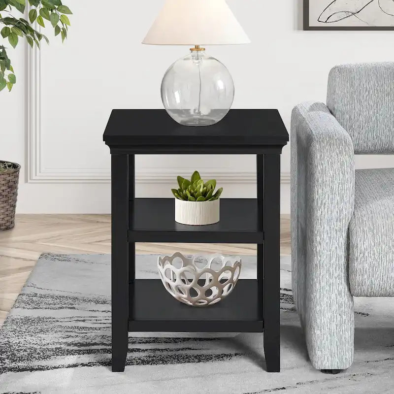 3-Tier End Table with Shelves