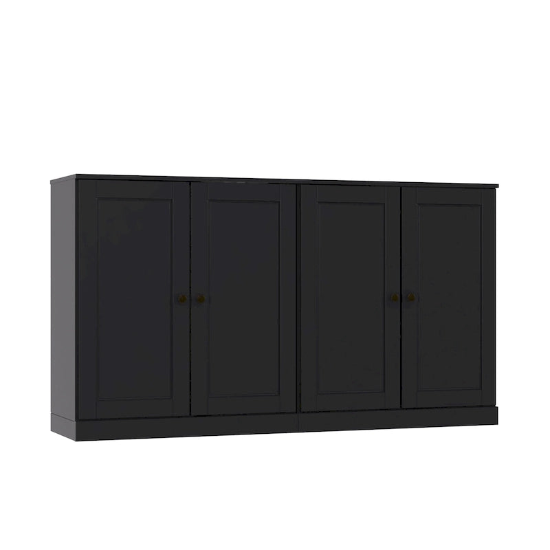 Sideboard aus 100 % Massivholz mit Glas- oder Massivholztüren - 64 x 35.75