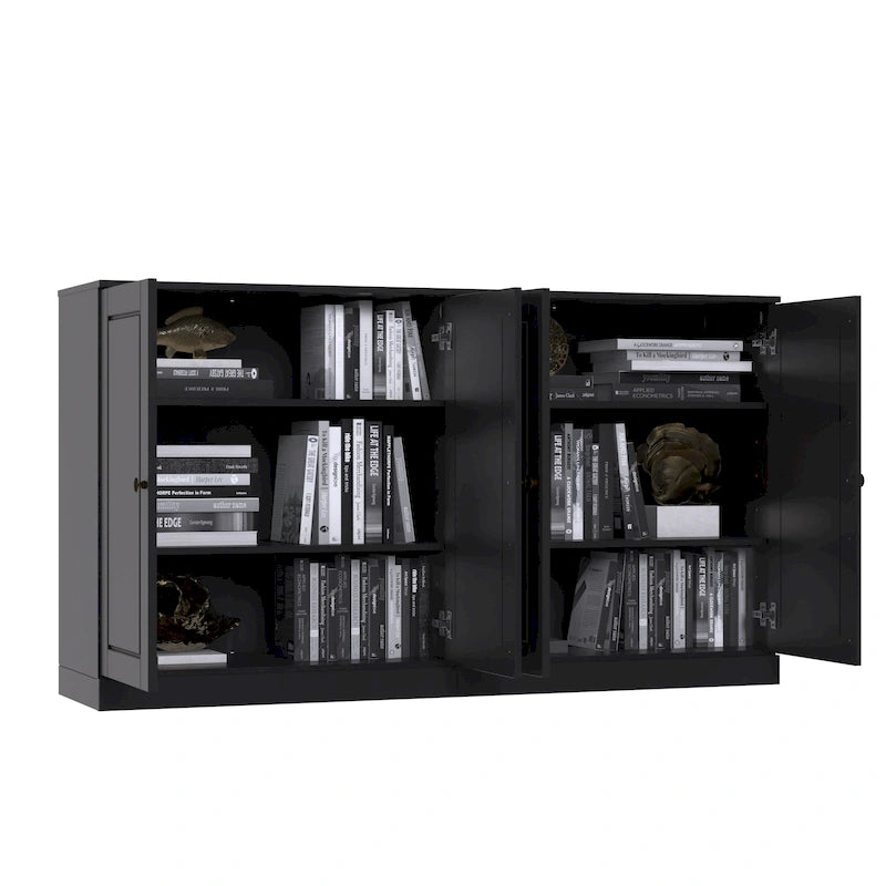 Sideboard aus 100 % Massivholz mit Glas- oder Massivholztüren - 64 x 35.75