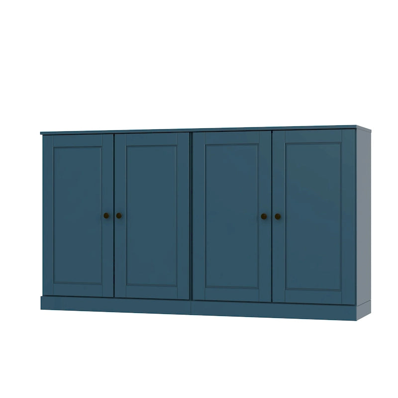 Sideboard aus 100 % Massivholz mit Glas- oder Massivholztüren - 64 x 35.75