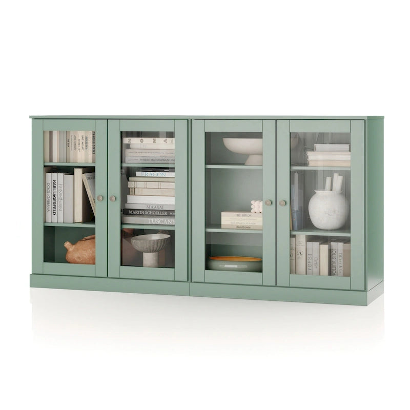 Sideboard aus 100 % Massivholz mit Glas- oder Massivholztüren - 64 x 35.75