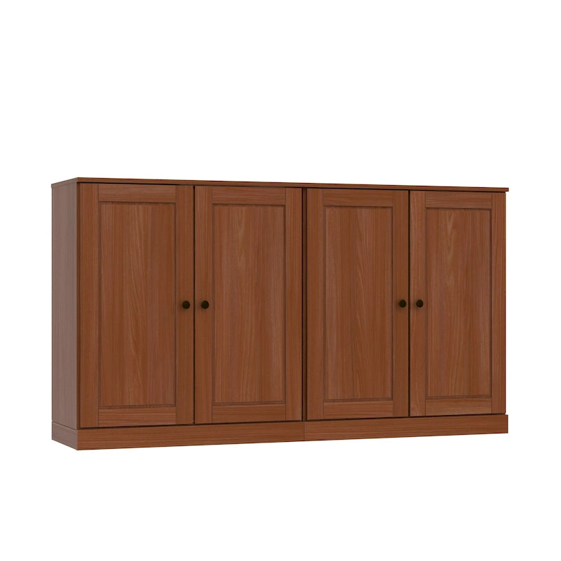 Sideboard aus 100 % Massivholz mit Glas- oder Massivholztüren - 64 x 35.75