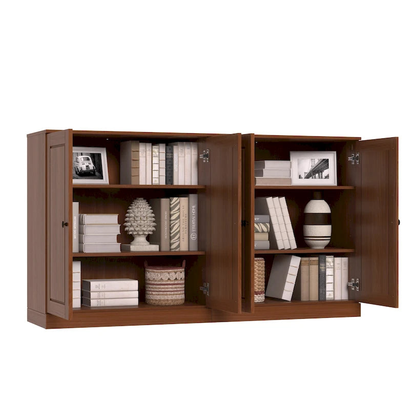 Sideboard aus 100 % Massivholz mit Glas- oder Massivholztüren - 64 x 35.75