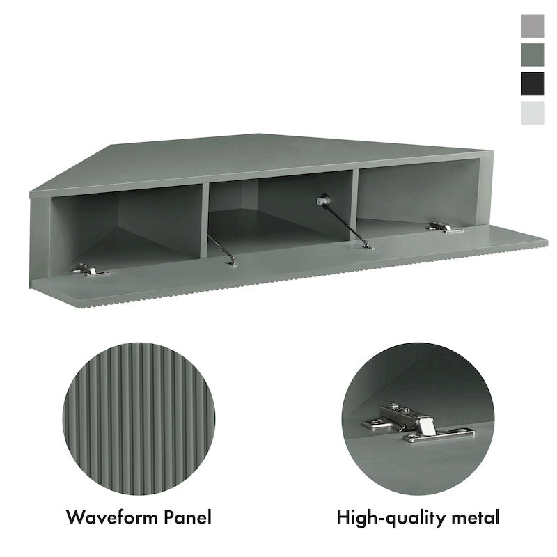Transitional 47-inch 3-Shelf Corner Floating TV Stand