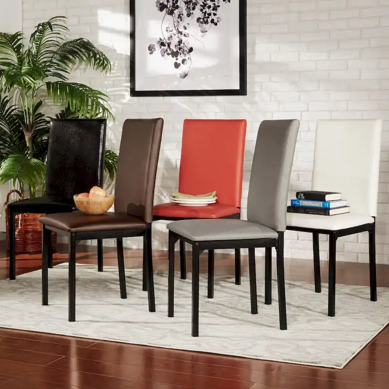 Metal Upholstered Dining Chair (Set of 2)