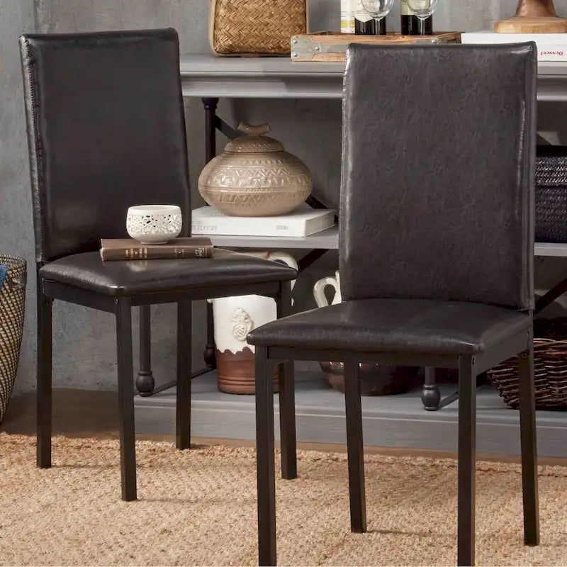 Metal Upholstered Dining Chair (Set of 2)