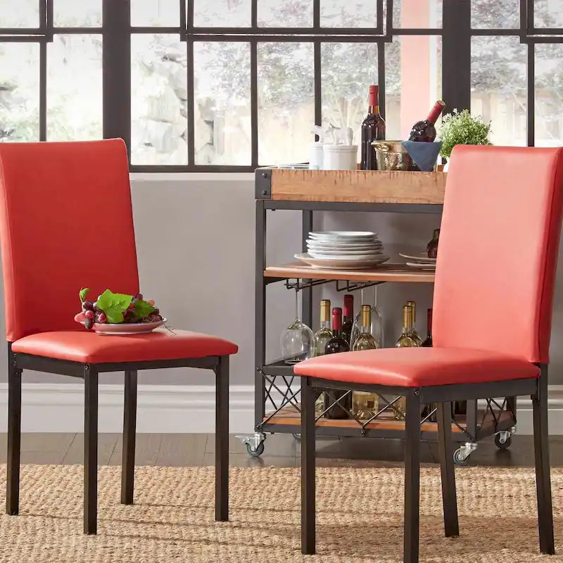Metal Upholstered Dining Chair (Set of 2)