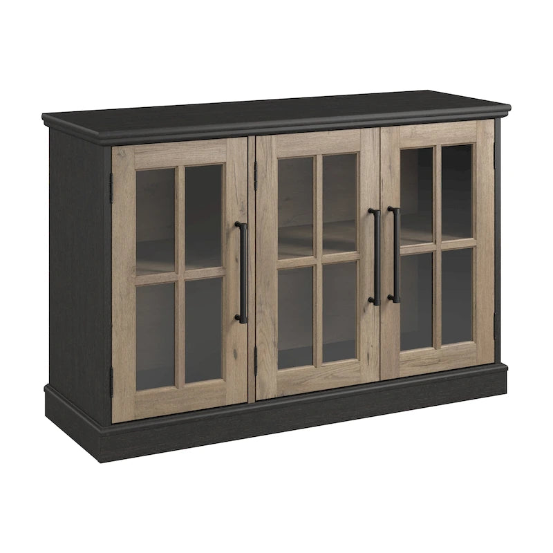 46W TV Stand for 65 Inch TV with Glass Doors and Storage